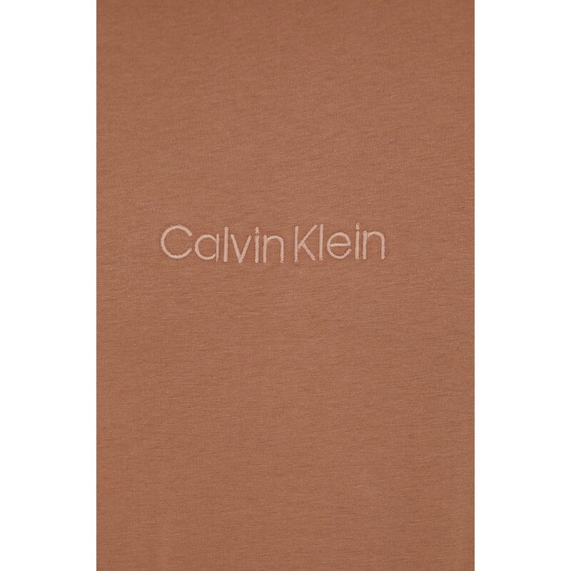 Pižama majica Calvin Klein Underwear moški, rjava barva