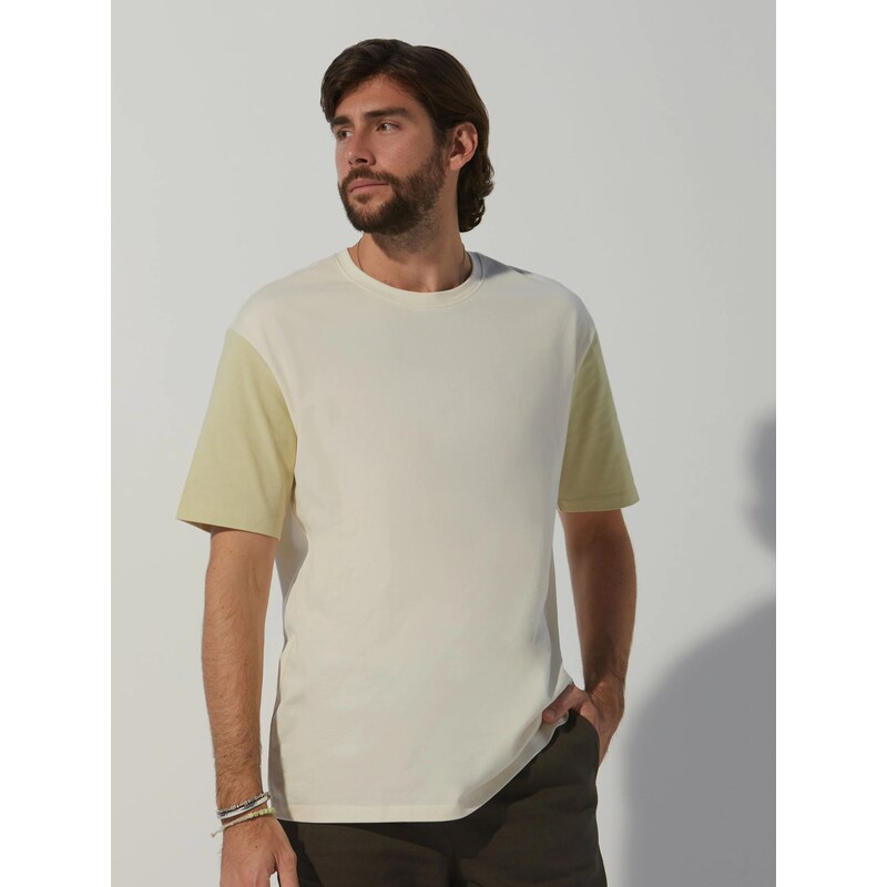 ABOUT YOU x Alvaro Soler Majica 'Ramon' bež / kremna / mešane barve