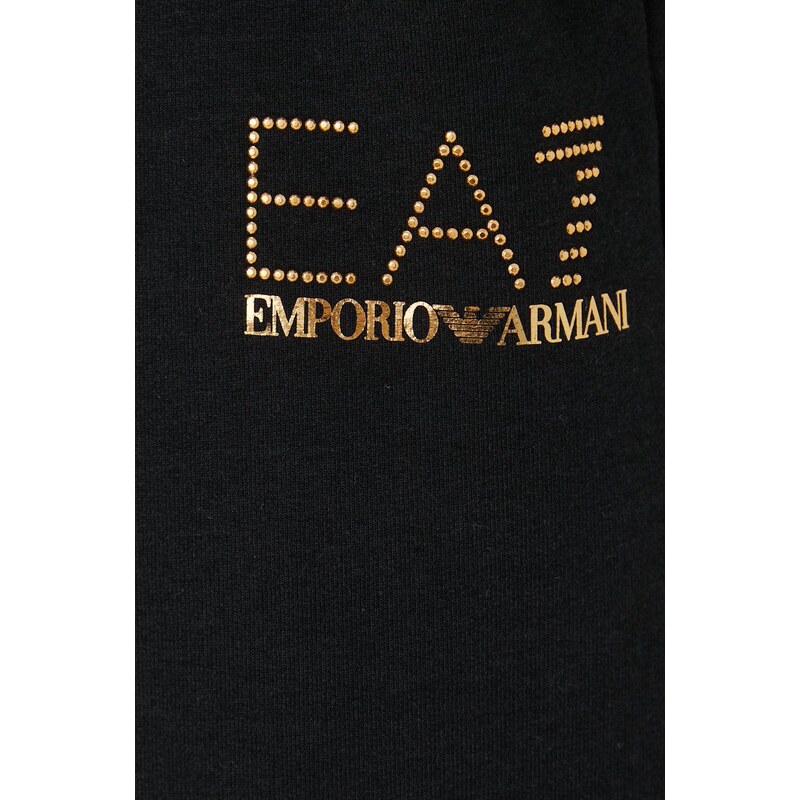 Trenirka hlače EA7 Emporio Armani žensko, črna barva
