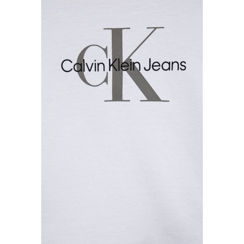 Otroška kratka majica Calvin Klein Jeans bela barva