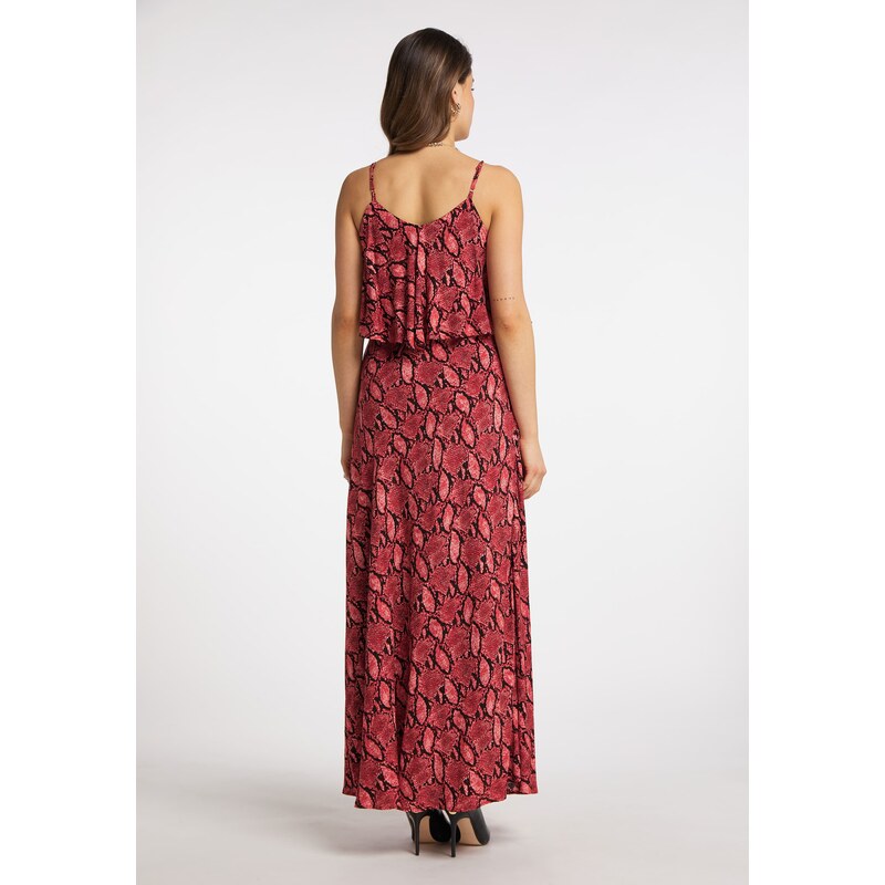 faina Obleka vinsko rdeča / pastelno rdeča / črna