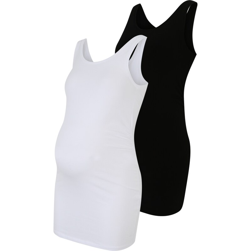 Only Maternity Top črna / bela