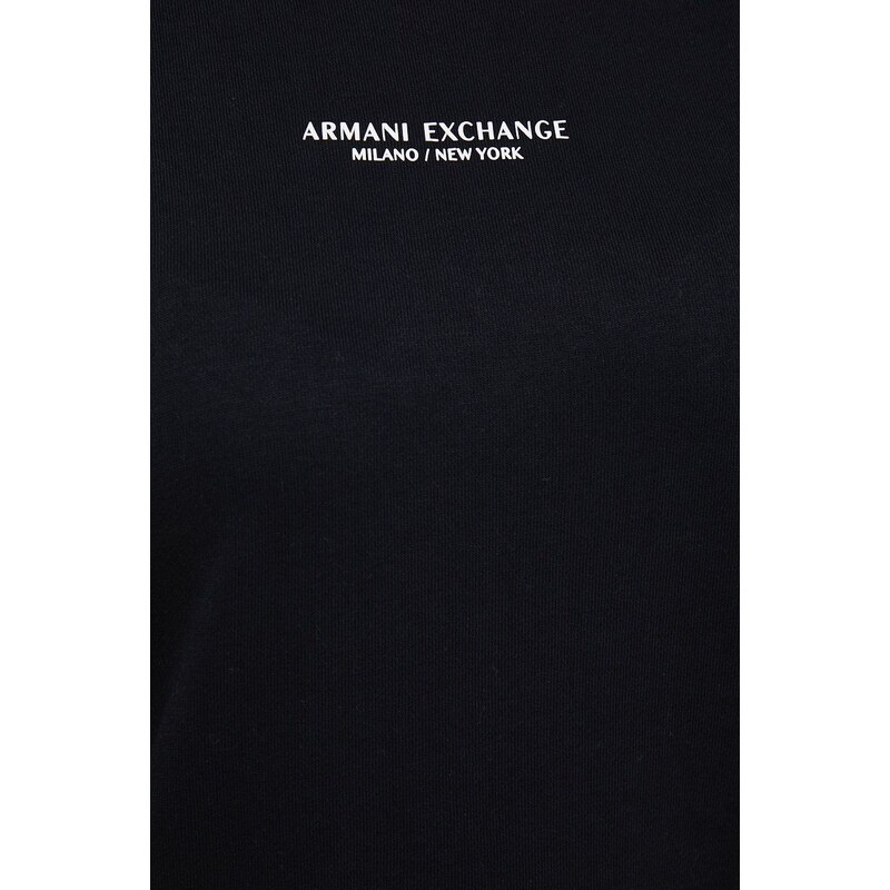 Obleka Armani Exchange črna barva,