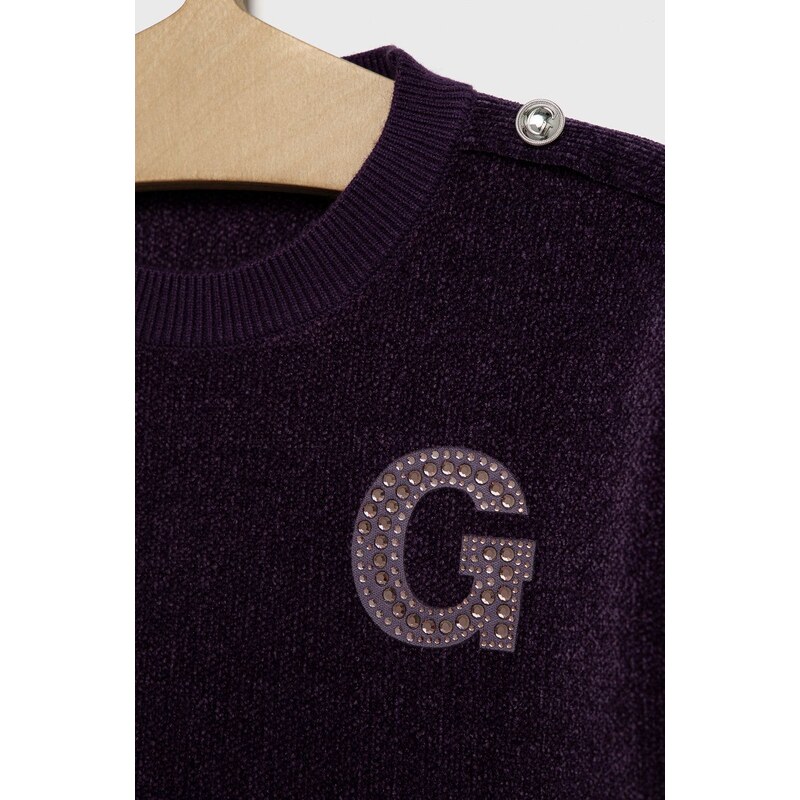 Otroški pulover Guess vijolična barva