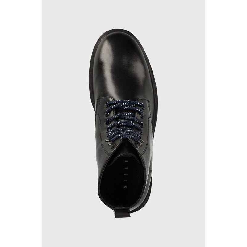 Usnjeni čevlji Sisley moški, črna barva