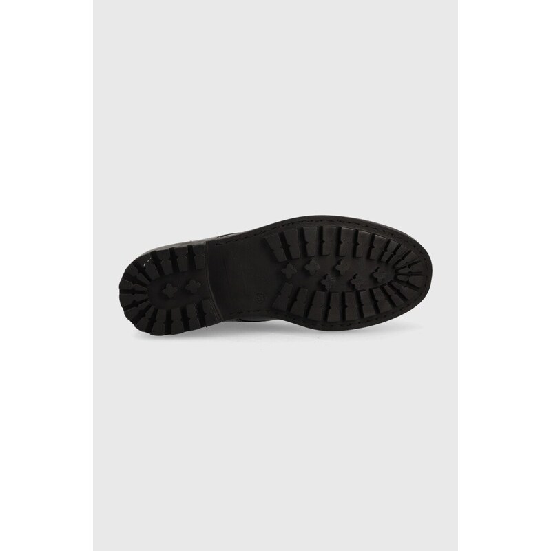 Usnjeni čevlji Sisley moški, črna barva