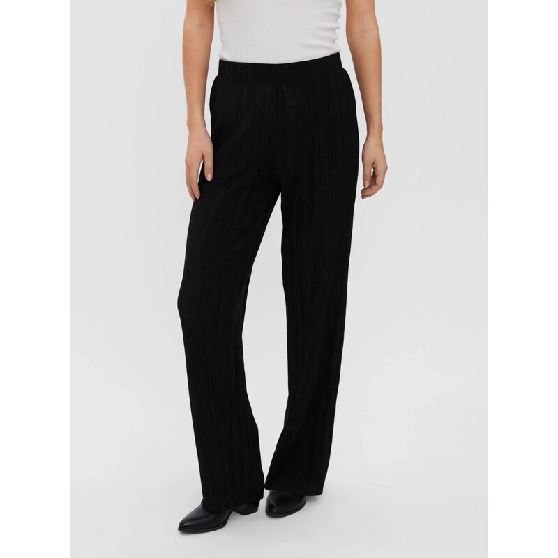 VERO MODA Hlače 'CARI' črna / srebrna