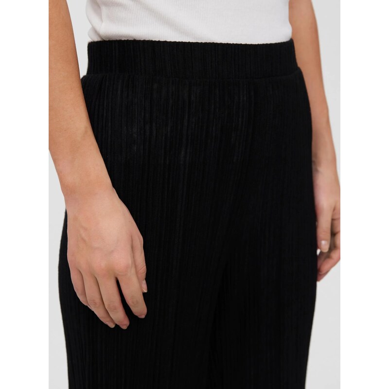 VERO MODA Hlače 'CARI' črna / srebrna