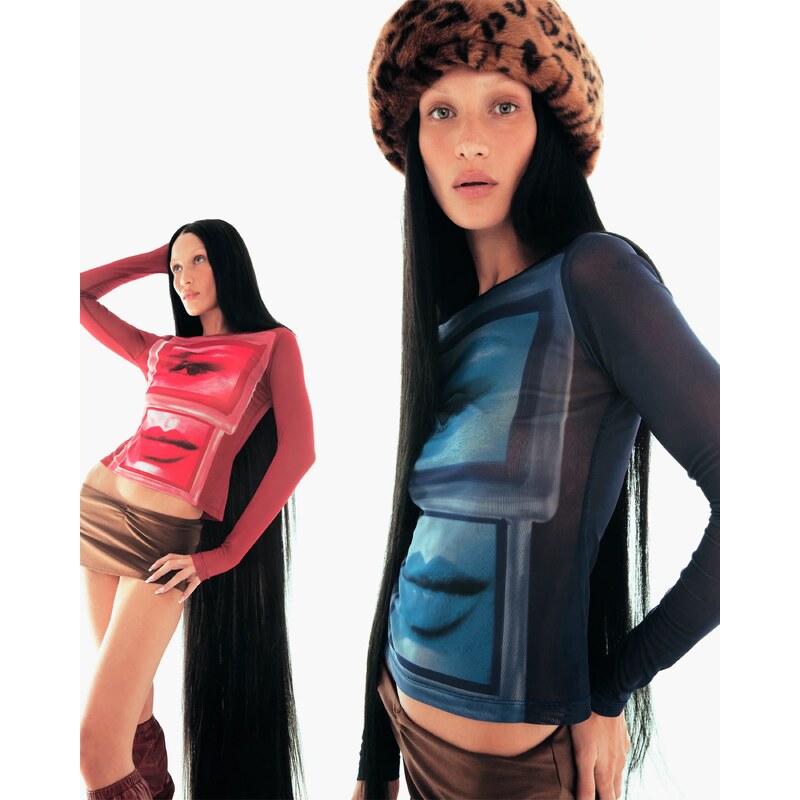 Bella x ABOUT YOU Majica modra / temno modra / bela