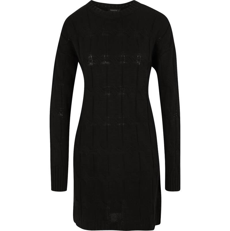 Trendyol Pletena obleka črna