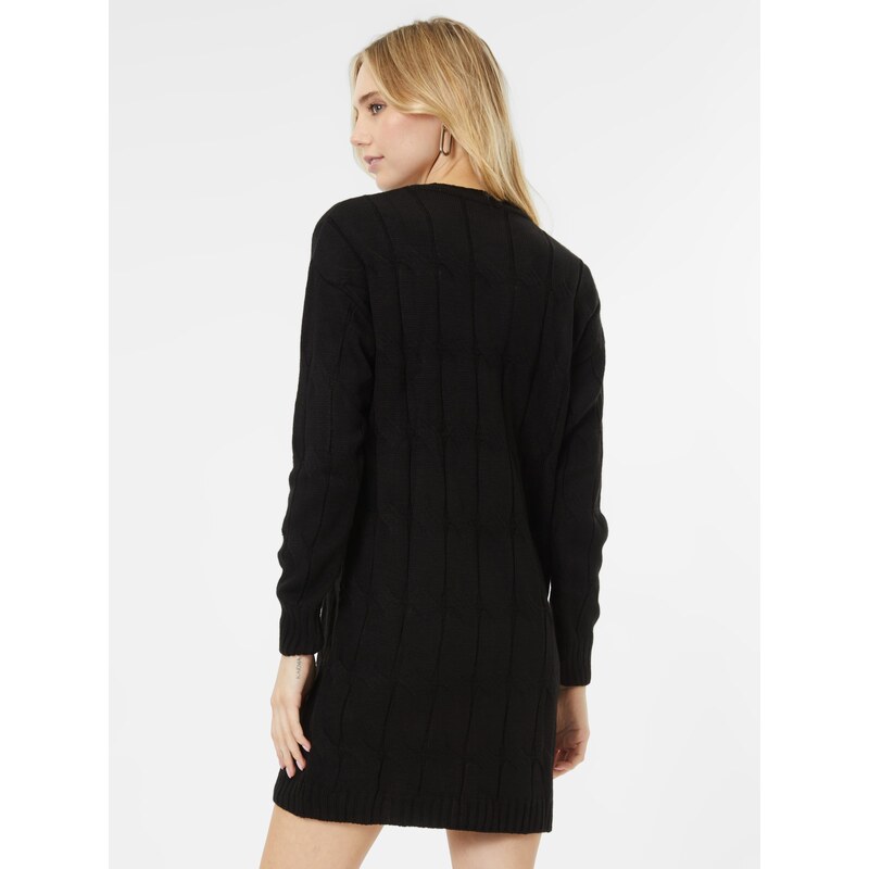 Trendyol Pletena obleka črna