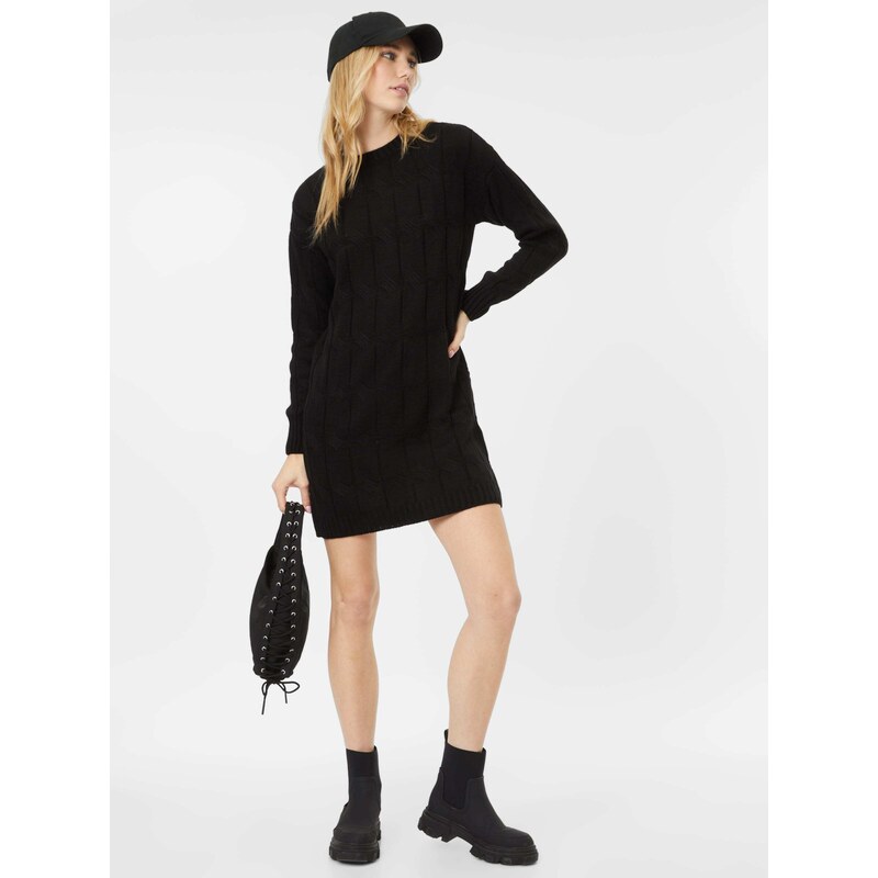 Trendyol Pletena obleka črna