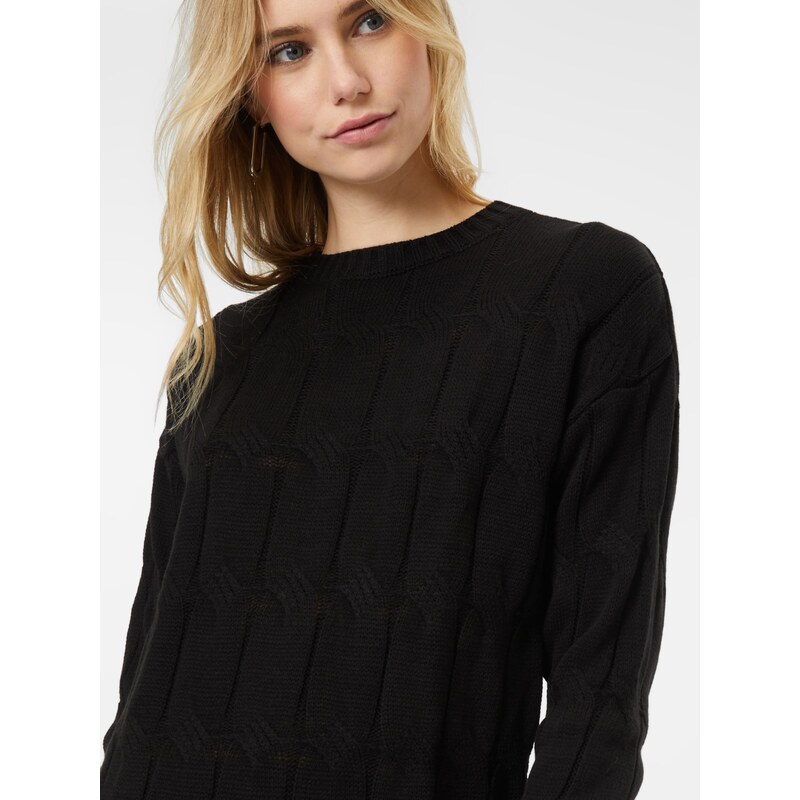 Trendyol Pletena obleka črna