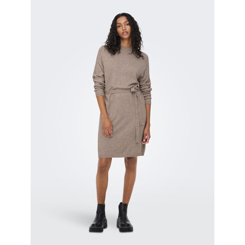 ONLY Pletena obleka 'ONLLeva' progasto bež