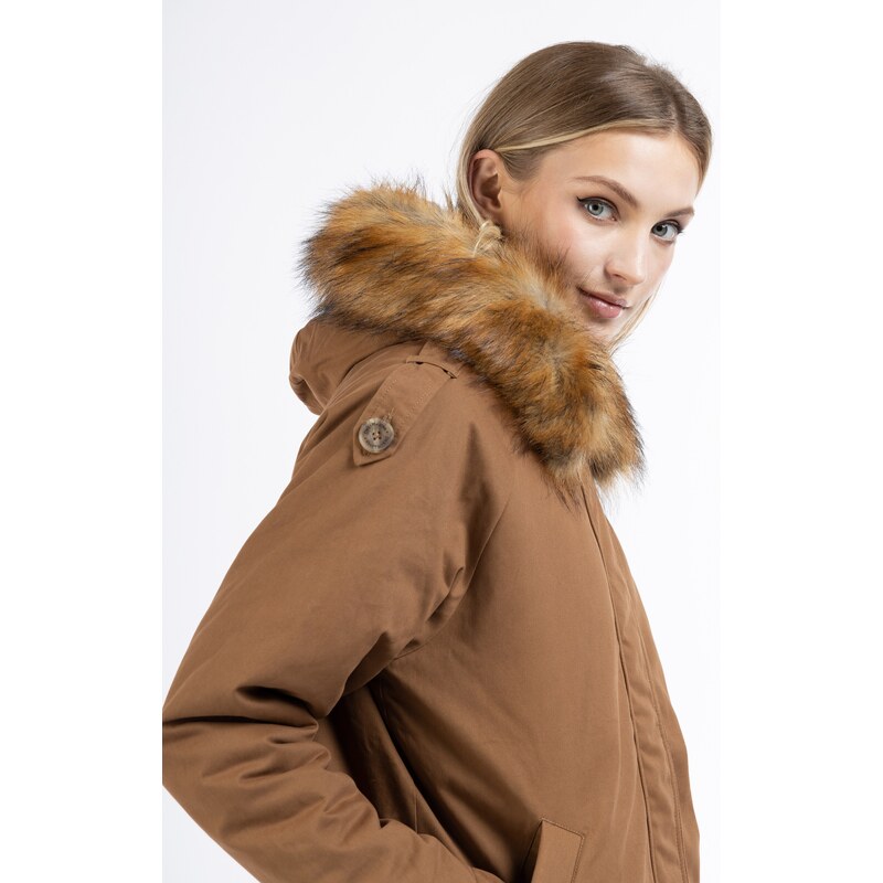 DreiMaster Vintage Zimska jakna konjak / bela