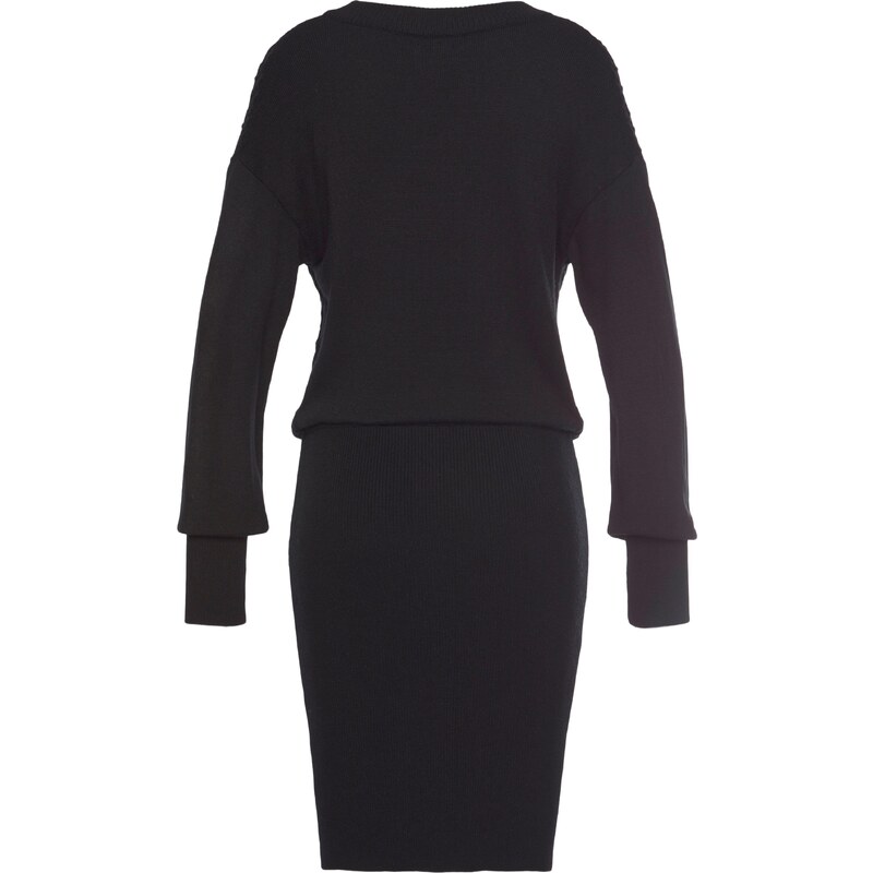 LASCANA Pletena obleka črna