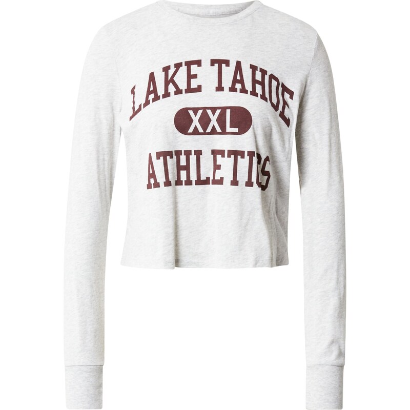 Abercrombie & Fitch Majica pegasto siva / burgund