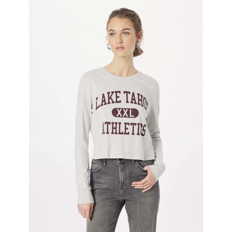 Abercrombie & Fitch Majica pegasto siva / burgund