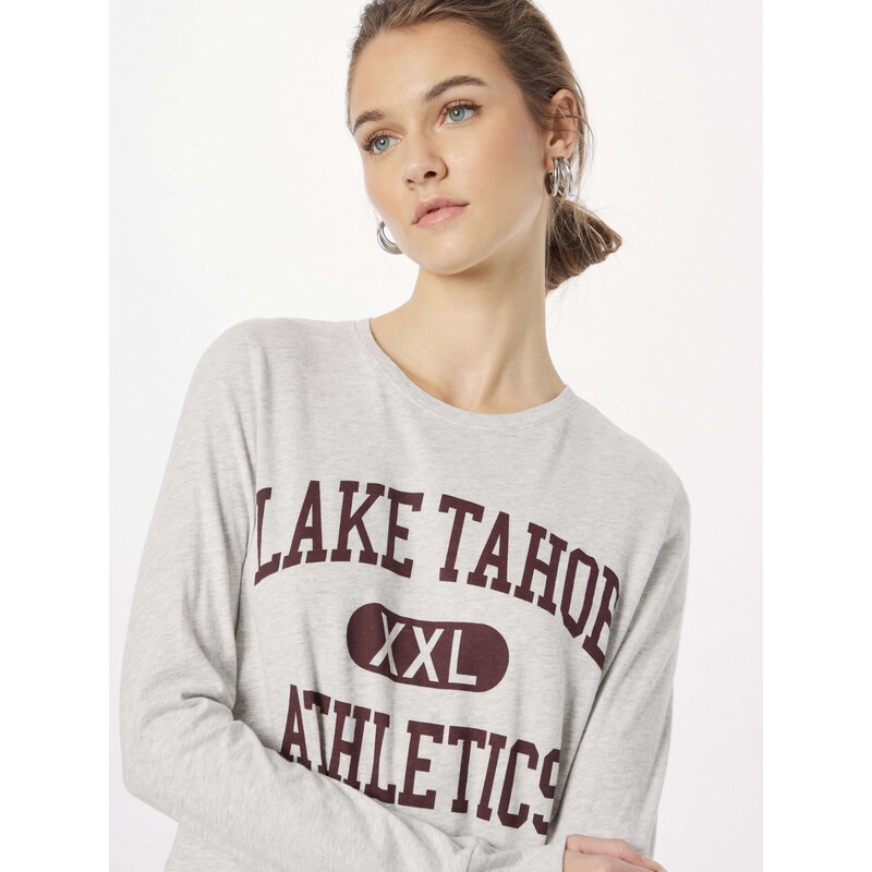 Abercrombie & Fitch Majica pegasto siva / burgund