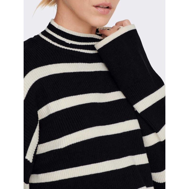 ONLY Pulover 'ONLIbi' črna / bela