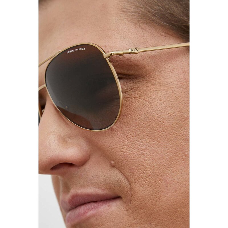 Sončna očala Armani Exchange moški, zlata barva