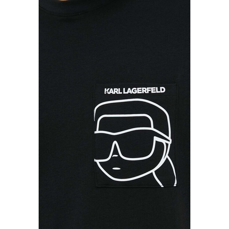 Pižama Karl Lagerfeld moška, črna barva