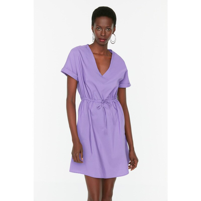 Trendyol vijolična visoka kravata podrobna obleka