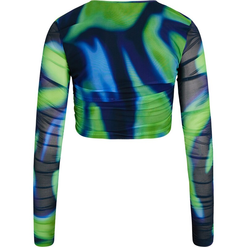 BZR Majica 'Mela' mornarska / turkizna / svetlo zelena / črna