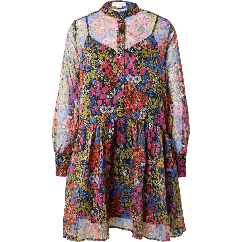 Warehouse Dolga srajca modra / oliva / roza / črna