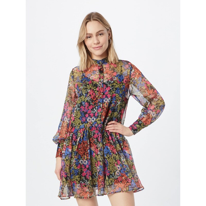 Warehouse Dolga srajca modra / oliva / roza / črna