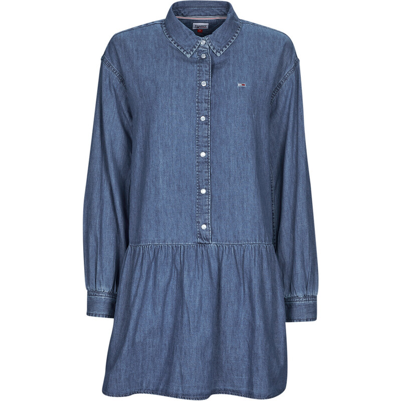 Tommy Jeans Kratke obleke TJW CHAMBRAY SHIRT DRESS Tommy Jeans