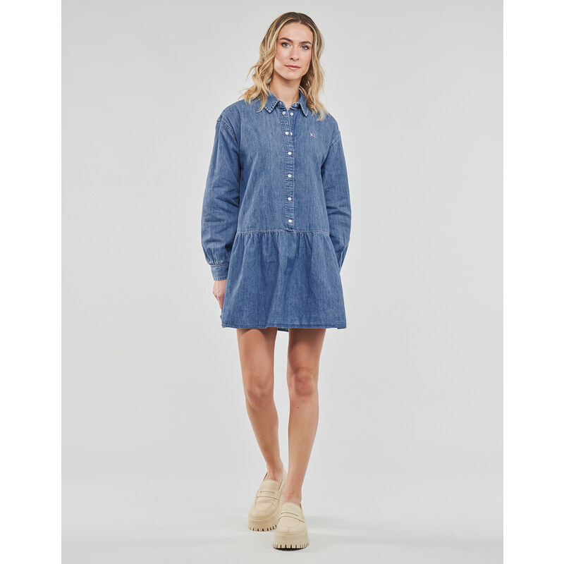 Tommy Jeans Kratke obleke TJW CHAMBRAY SHIRT DRESS Tommy Jeans