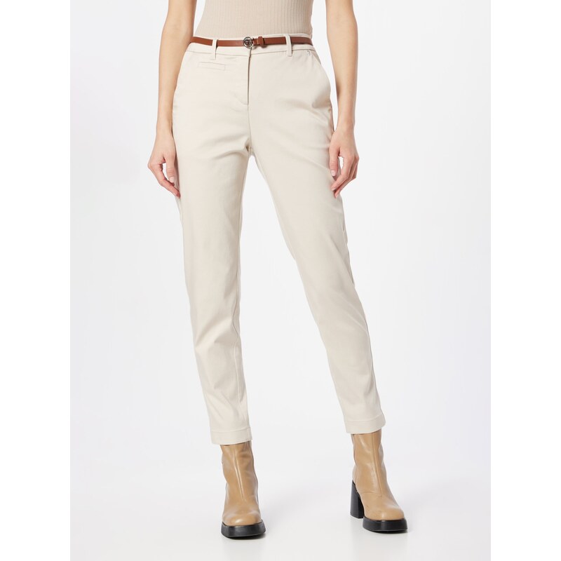 COMMA Chino hlače kremna / kostanj rjava