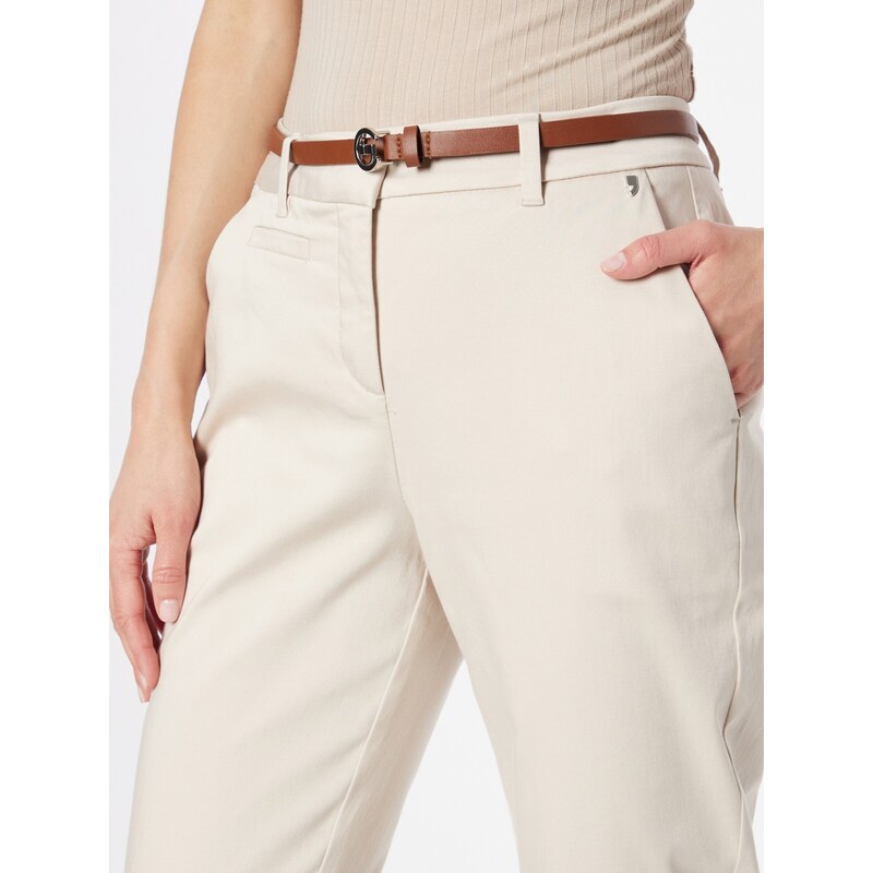 COMMA Chino hlače kremna / kostanj rjava