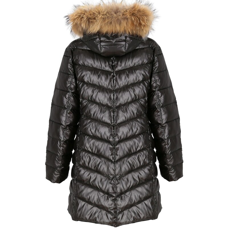 PERSO Woman's Women's winter jacket with natural fur on the hood,casual style