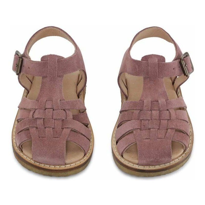 Otroški sandali iz semiša Konges Sløjd roza barva