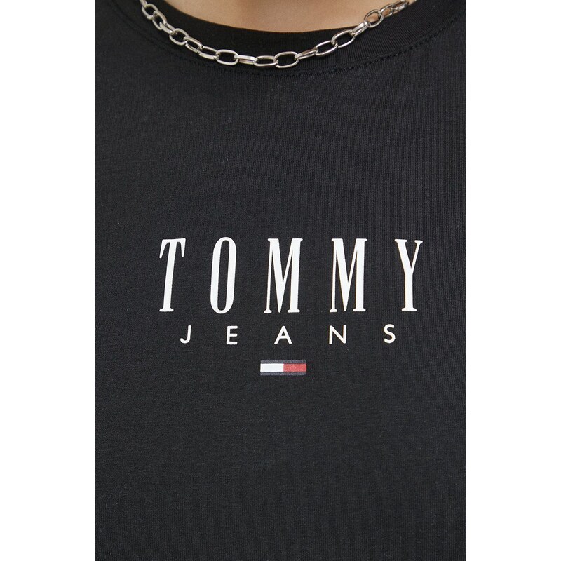 Obleka Tommy Jeans črna barva