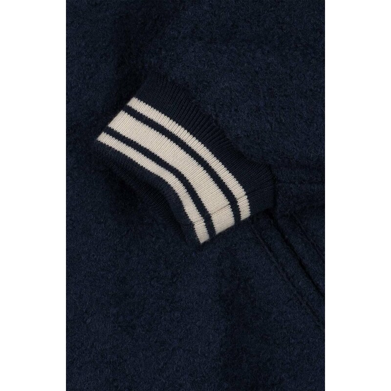 Otroška bomber jakna s primesjo volne Konges Sløjd mornarsko modra barva