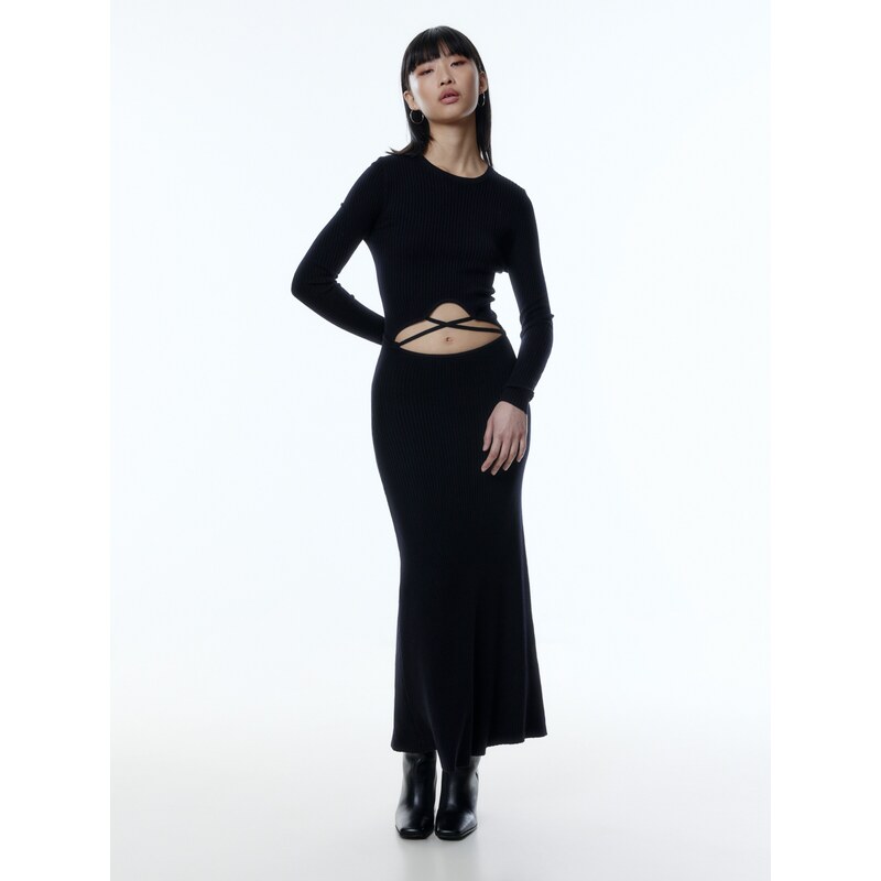 EDITED Pletena obleka 'Invana' črna