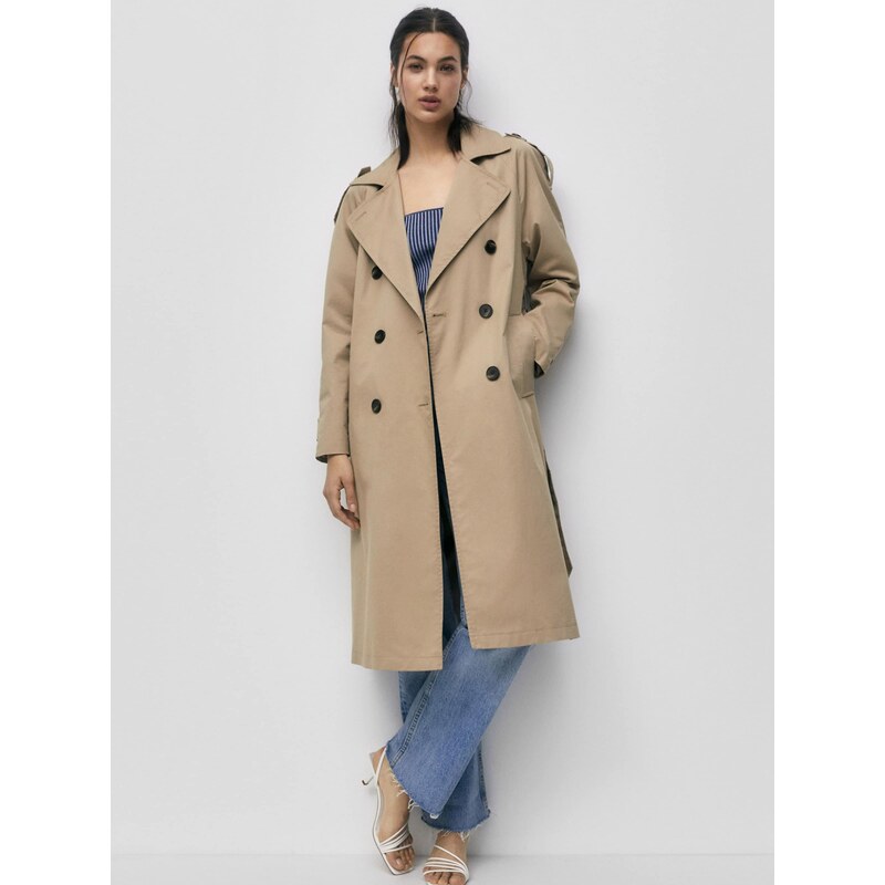 Pull&Bear Prehoden plašč pesek