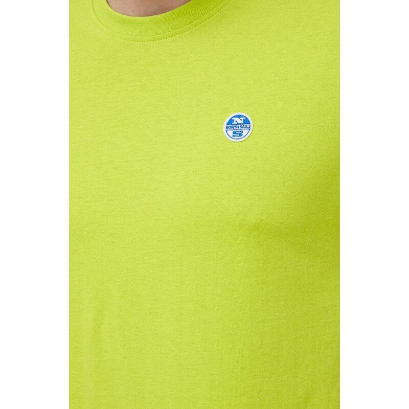 Bombažna kratka majica North Sails zelena barva