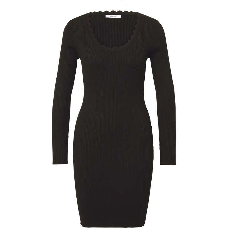 ABOUT YOU Pletena obleka 'Jascha' črna