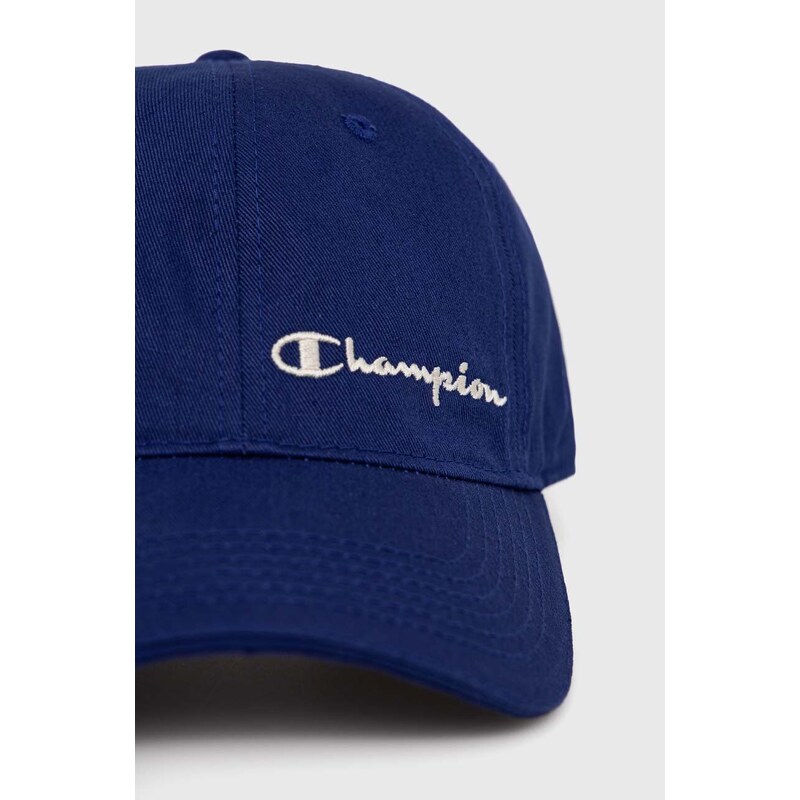 Bombažna bejzbolska kapa Champion mornarsko modra barva