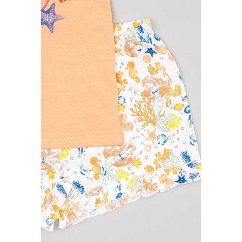Otroška bombažna pižama zippy oranžna barva