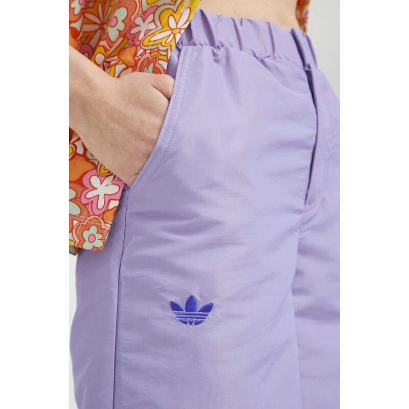 Hlače adidas Originals ženski, vijolična barva