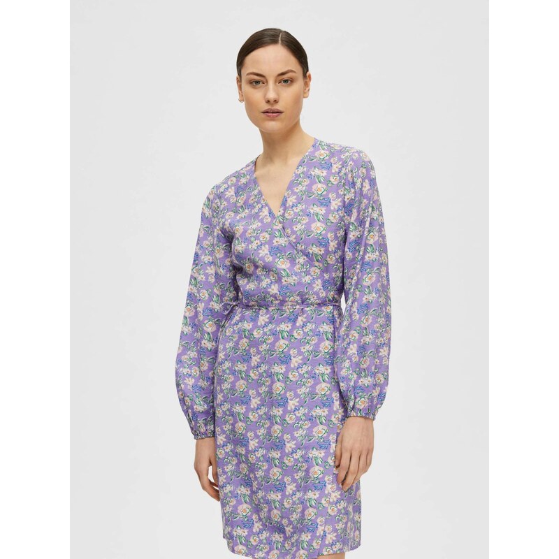 SELECTED Obleka 'Fiola' temno modra / travnato zelena / svetlo lila / pastelno roza / bela