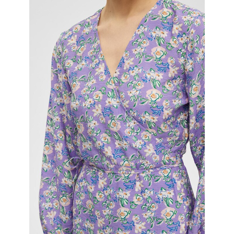 SELECTED Obleka 'Fiola' temno modra / travnato zelena / svetlo lila / pastelno roza / bela