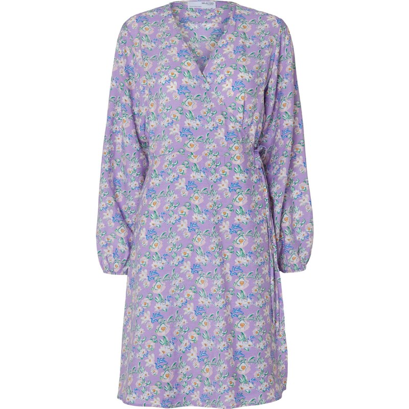 SELECTED Obleka 'Fiola' temno modra / travnato zelena / svetlo lila / pastelno roza / bela