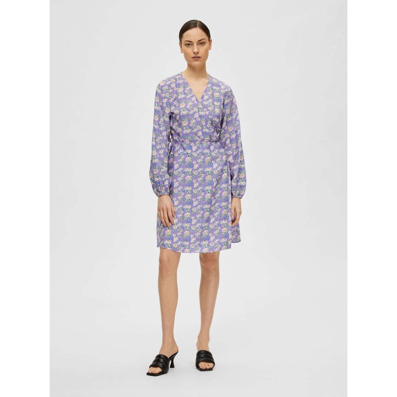 SELECTED Obleka 'Fiola' temno modra / travnato zelena / svetlo lila / pastelno roza / bela