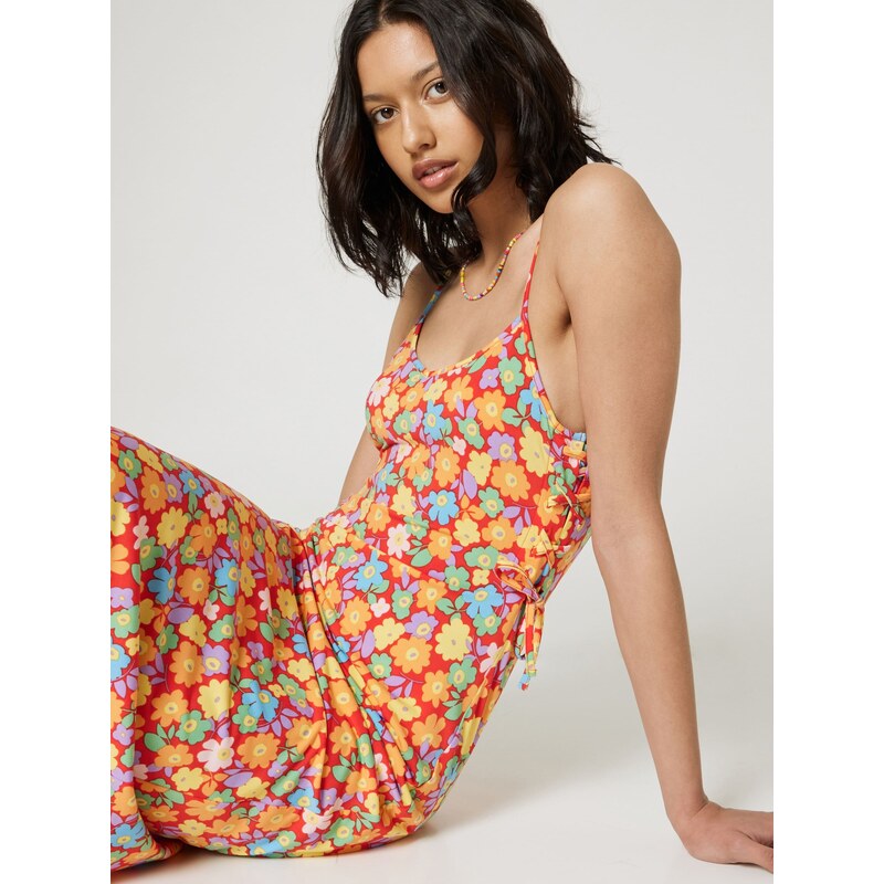 florence by mills exclusive for ABOUT YOU Poletna obleka 'Spring Clean ' voda / sivka / svetlo oranžna / grenada